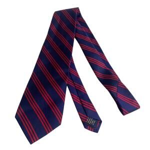 Brooks Brothers 346 Silk Neck Tie Mens Navy Red Pinstripes Preppy Academia